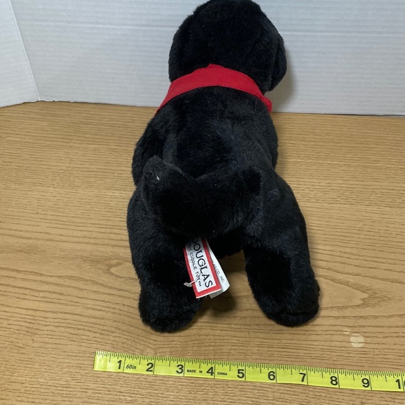 Cabela's x Douglas Black Lab Plush Puppy Dog w/Red Logo Bandana Realistic Toy - Picture 11 of 11